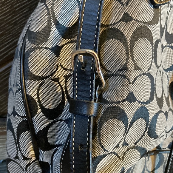 Coach gray canvas backpack purse, ROM-6613 - Picture 5 of 9